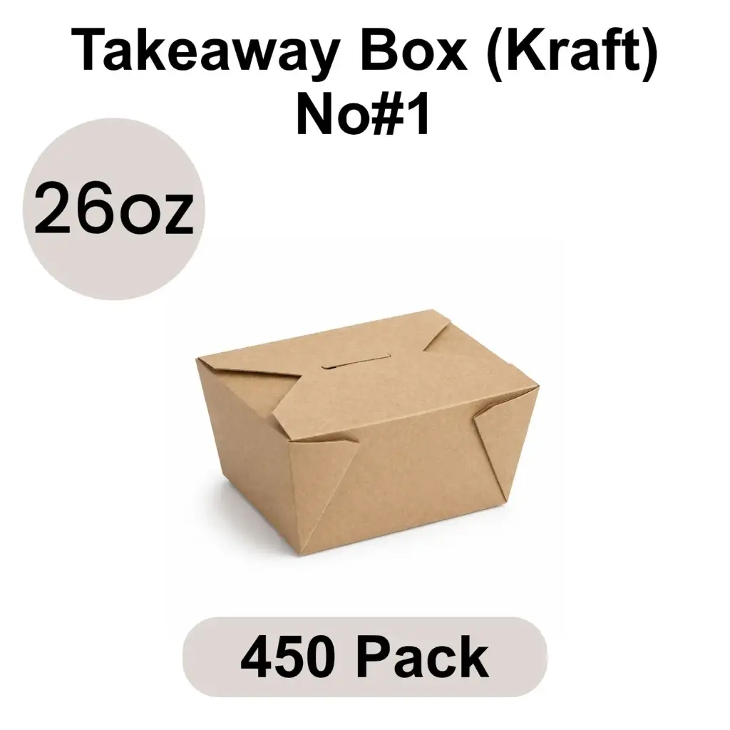 NO#1 26 OZ Food Box Container (750 ML) (Kraft) [450 per case]