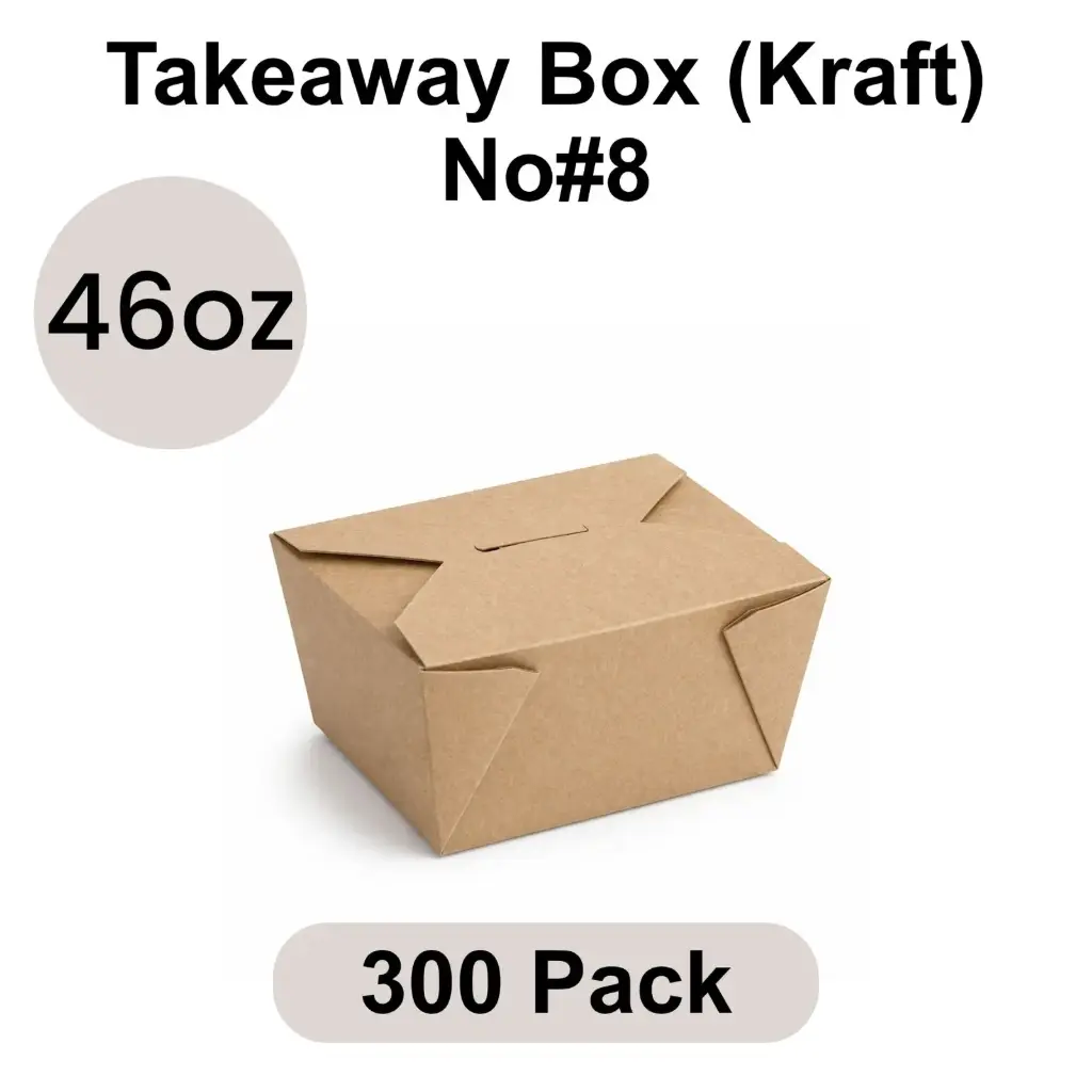 NO#8 46 OZ Food Box Container (1350 ML) (Kraft) [300 per case]