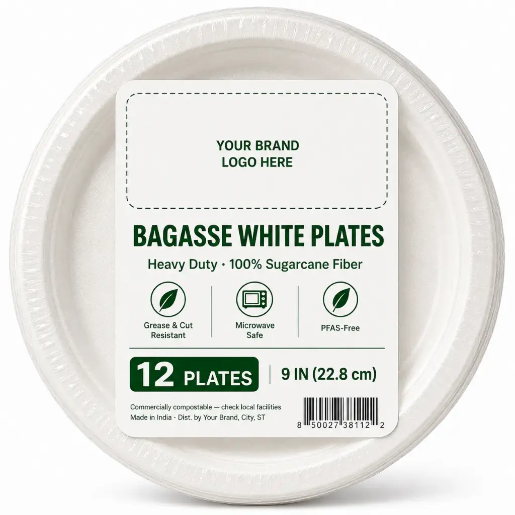 [DS-BG-912] Eco-friendly Round Plate 9", 12-ct per pack | 36 Packs/Case
