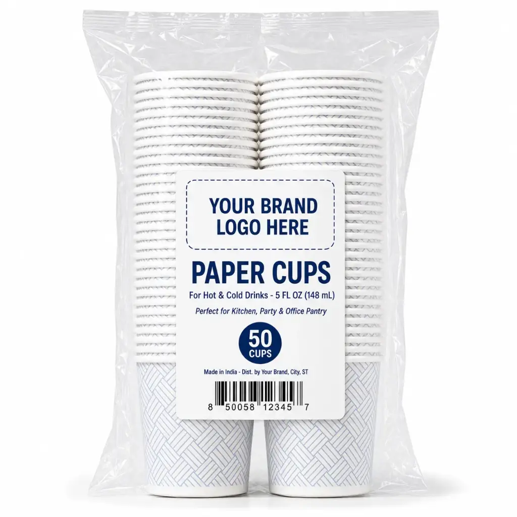 [DS-SP-550] 5 oz Printed Paper Cups, 50-Count - Single Wall Disposable