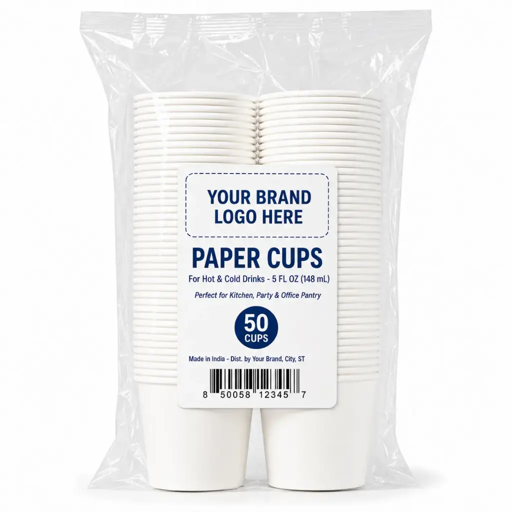 [DS-SW-550] 5 oz Plain Paper Cups, 50-Count - Single Wall Disposable