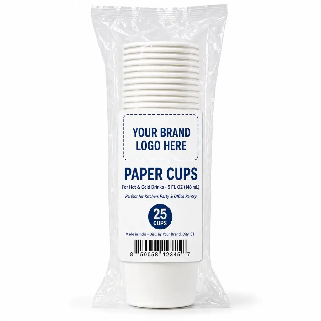 [DS-SW-525] 5 oz Plain Paper Cups, 25-Count - Single Wall Disposable
