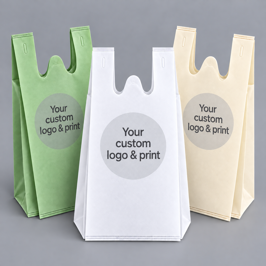 [PI-NWB-001] 1/6 Grocery W-Cut / T-Shirt Non-Woven Bag [300 per case]