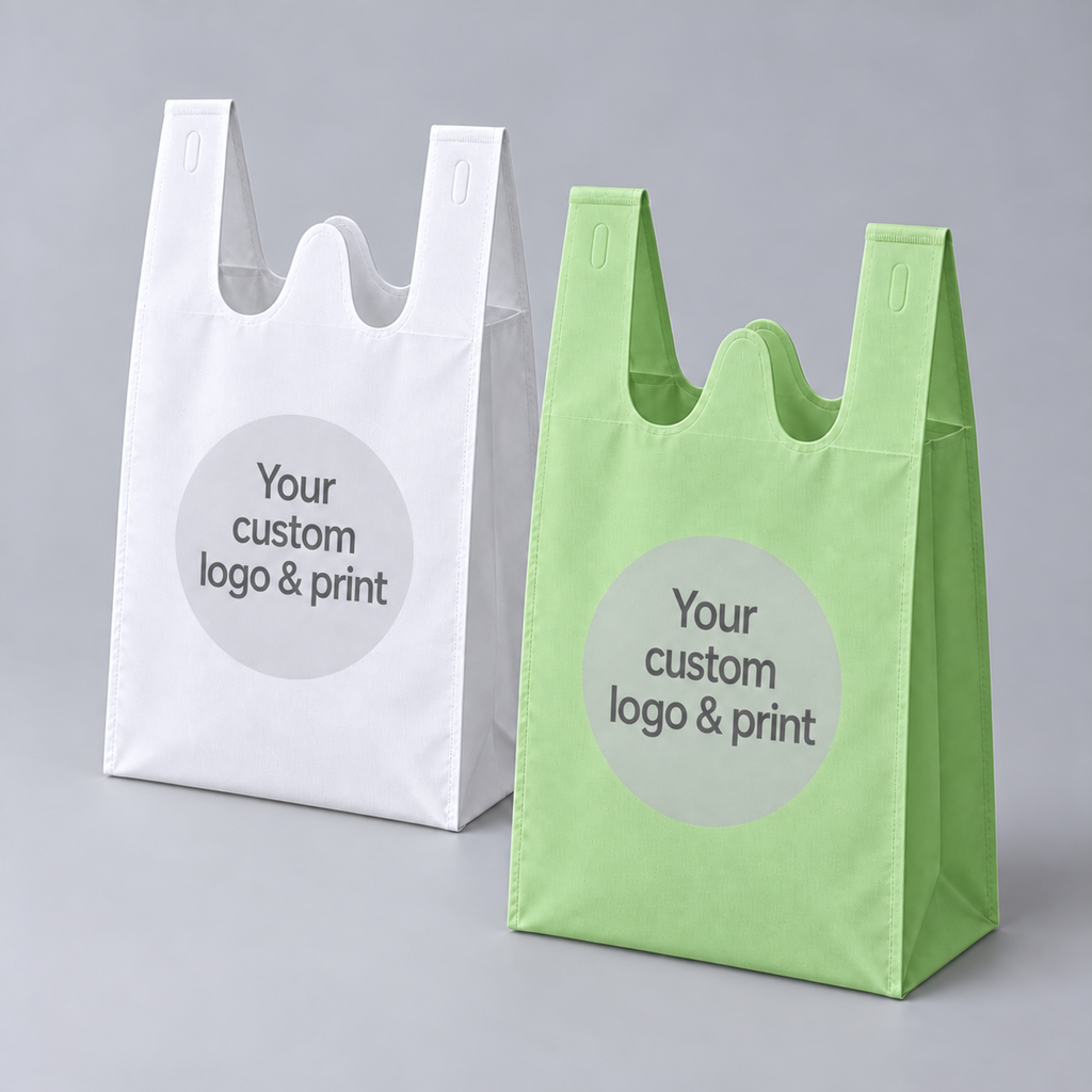 [PI-NWB-002] 1/8 Grocery W-Cut / T-Shirt Non-Woven Bag [300 per case]