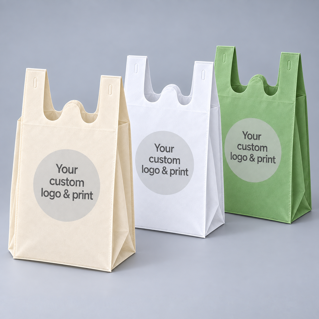 [PI-NWB-005] 27 Jumbo W-Cut / T-Shirt Non-Woven Bag [200 per case]
