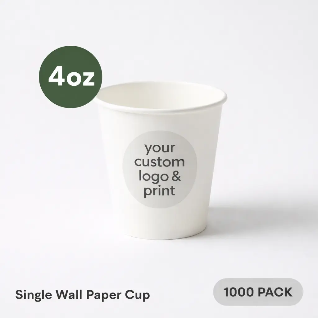 4 OZ Paper Cup Single Wall (120 ML) (Colour) [1000 per case]  Printed Disposable