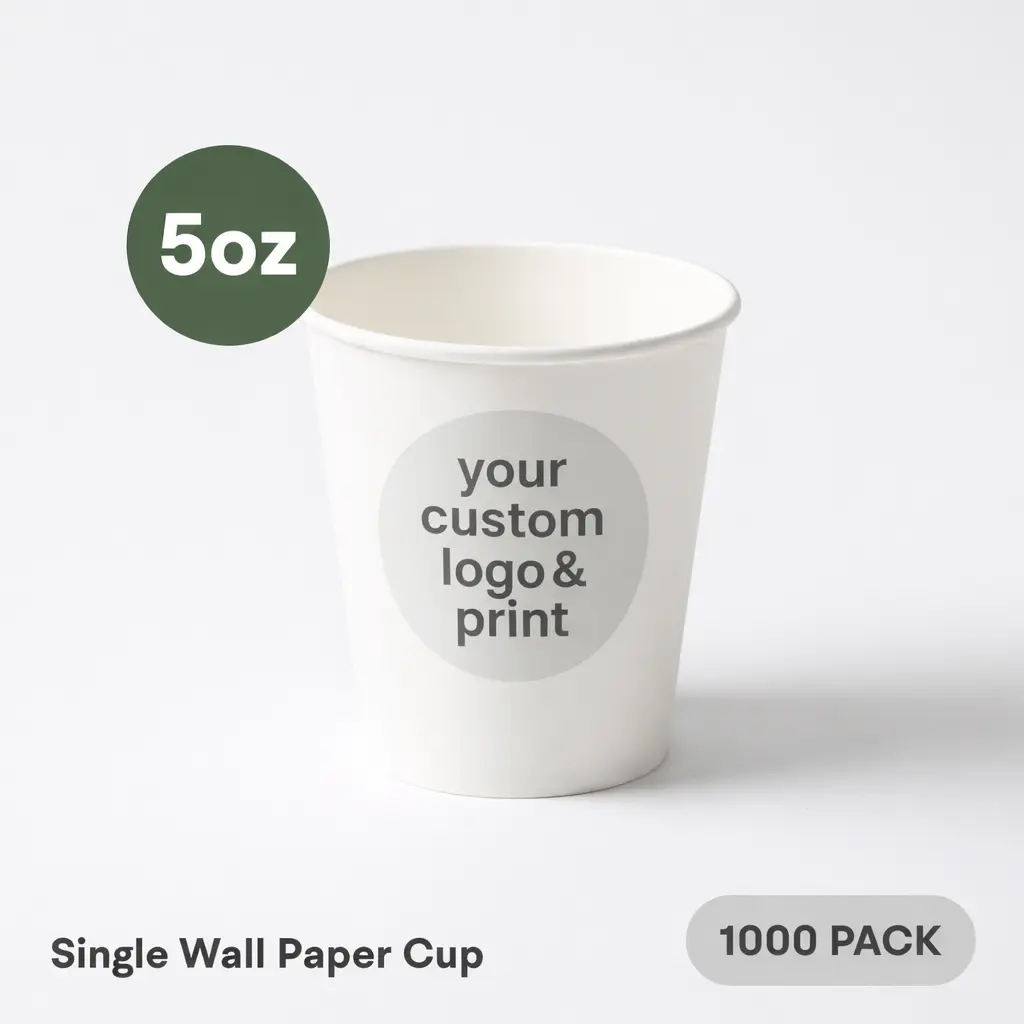 5 OZ Paper Cup Single Wall (150 ML) (Colour) [1000 per case] Printed Disposable