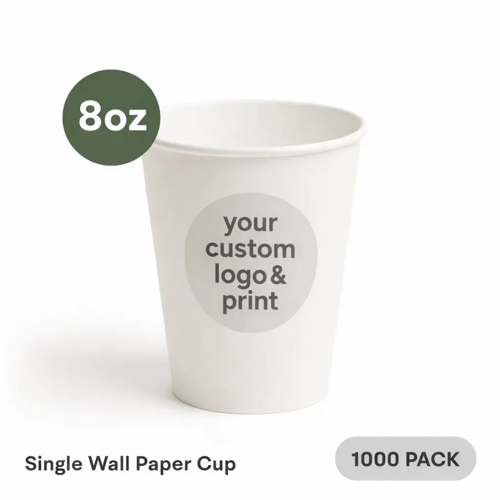 8 OZ Paper Cup Single Wall (240 ML) (Colour) [1000 per case] Printed Disposable