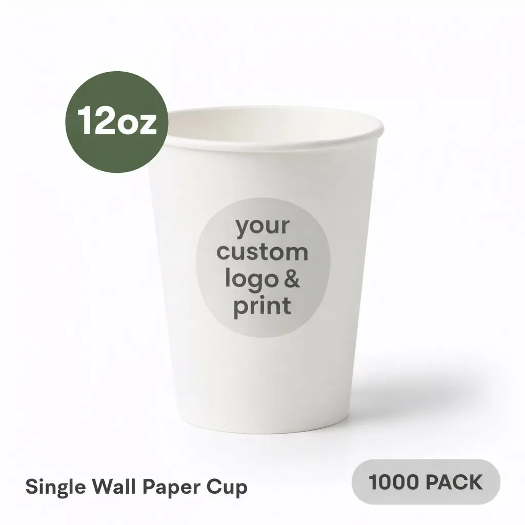 12 OZ Paper Cup Single Wall (360 ML) (Colour) [1000 per case] Printed Disposable
