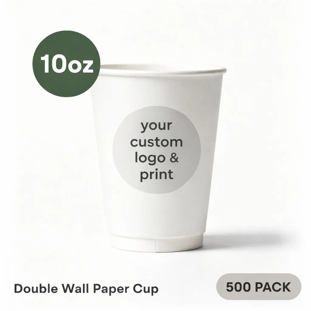 10 OZ Paper Cup Double Wall (300 ML) (Colour) [500 per case] Printed Disposable