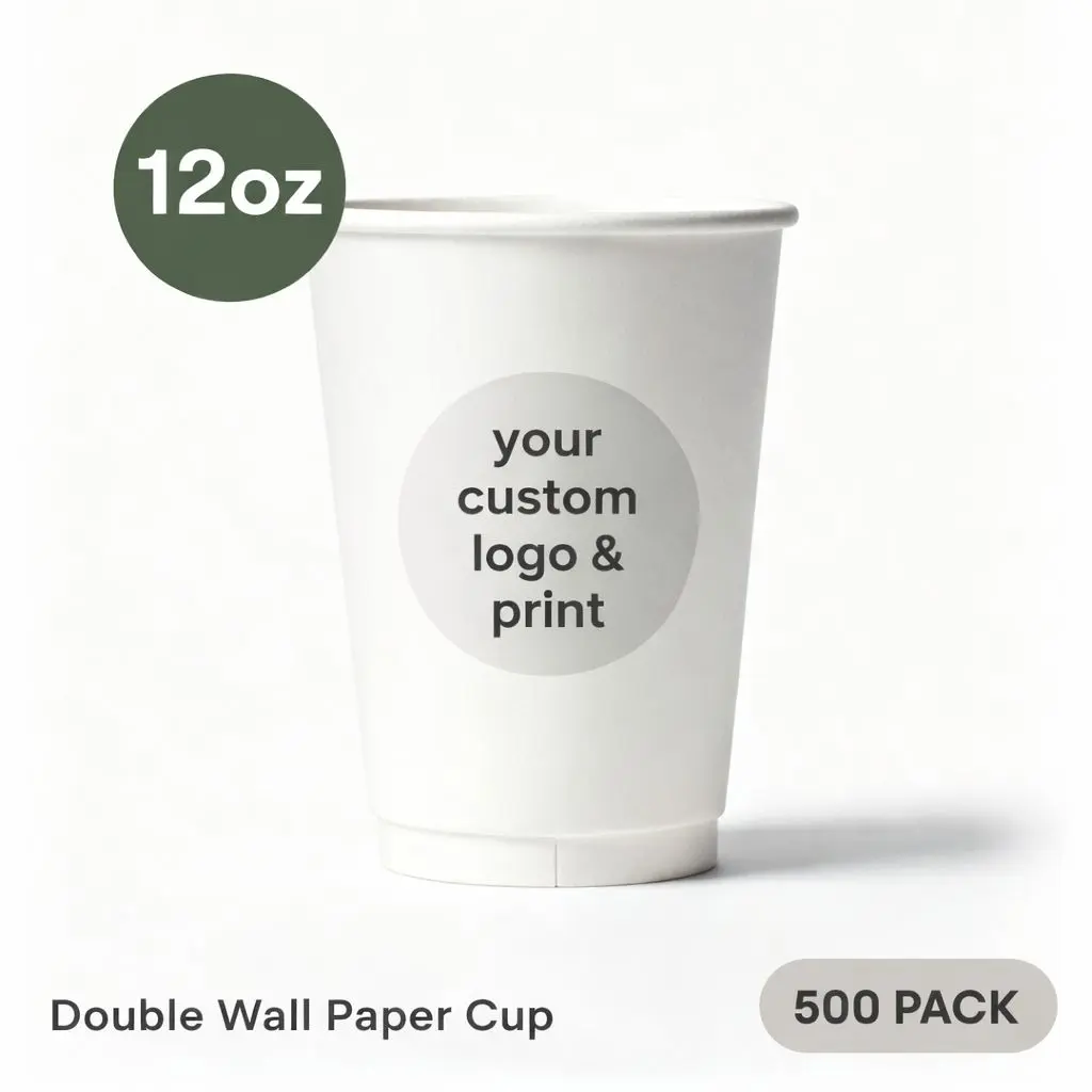 12 OZ Paper Cup Double Wall (360 ML) (Colour) [500 per case] Printed Disposable