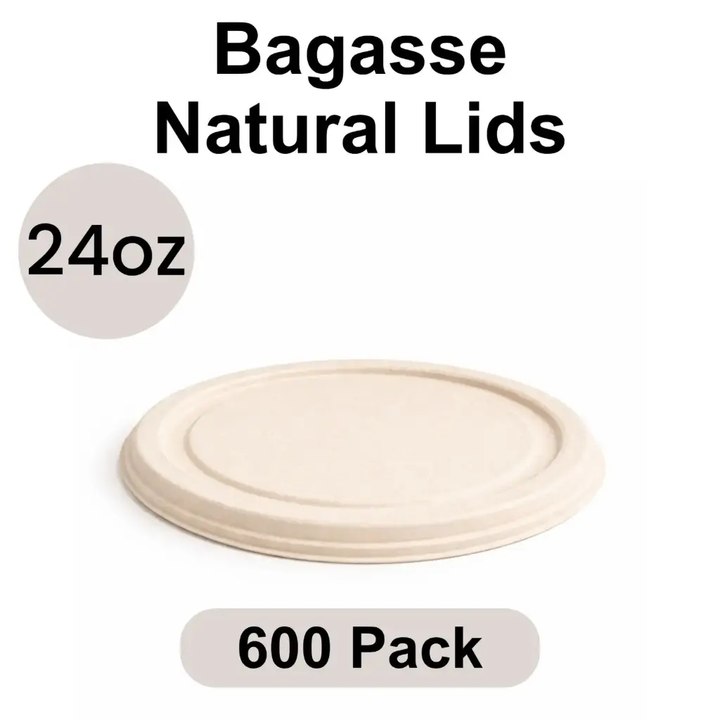 Lid for 24 Oz Bowl Round Natural (750 ml) [600 pack] Bagasse