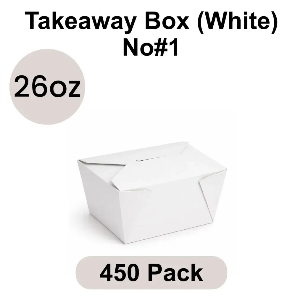 NO#1 26 OZ Food Box Container (750 ML) (White) [450 per case]