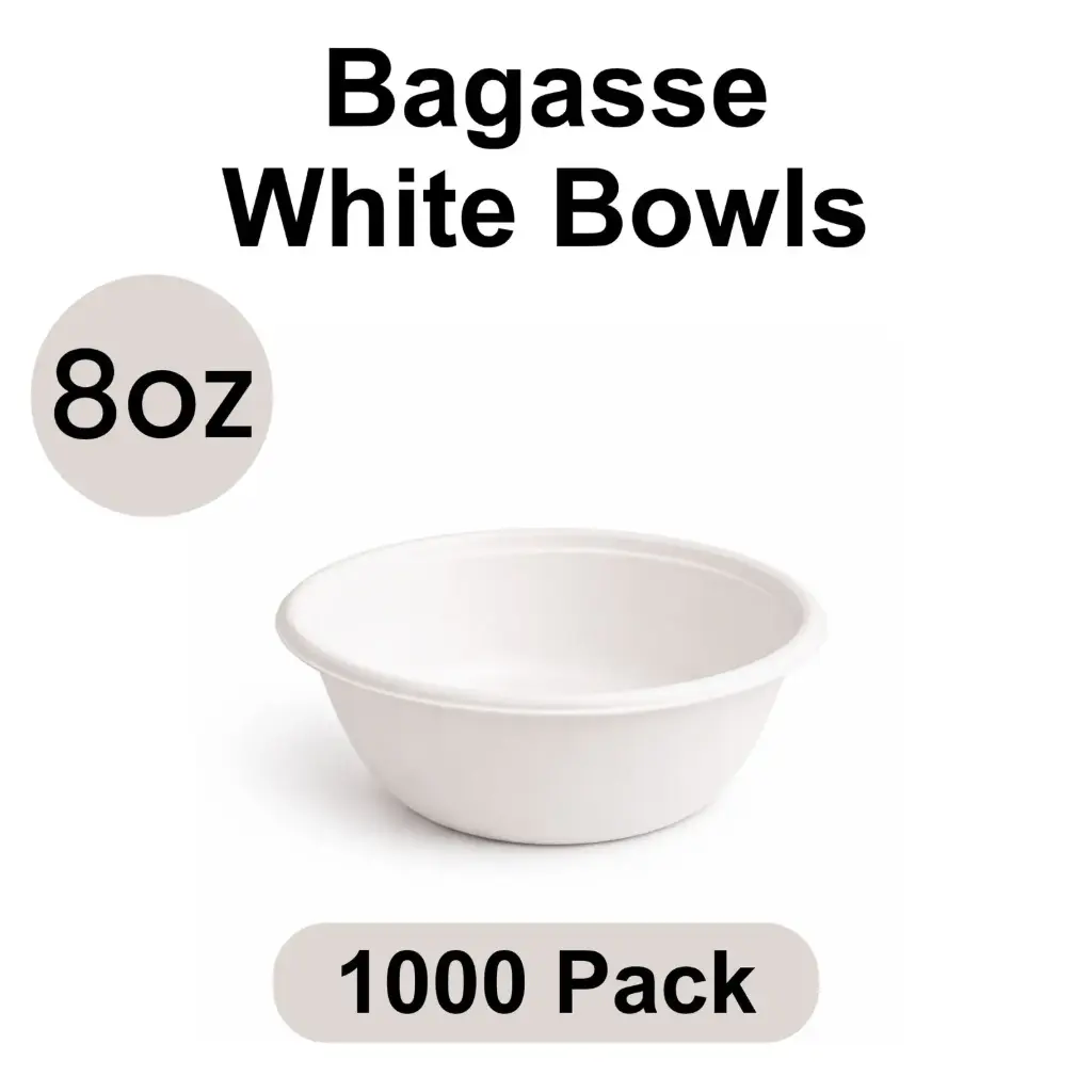 8 Oz Bowl White (240 ml) [1000 pack] Bagasse