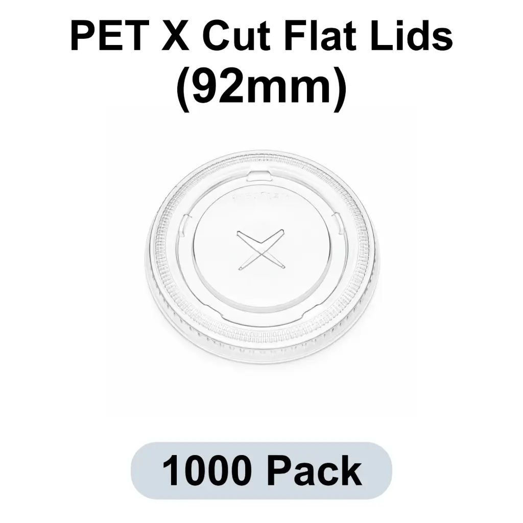 92mm X-cut Flat Lid Clear 1000pk