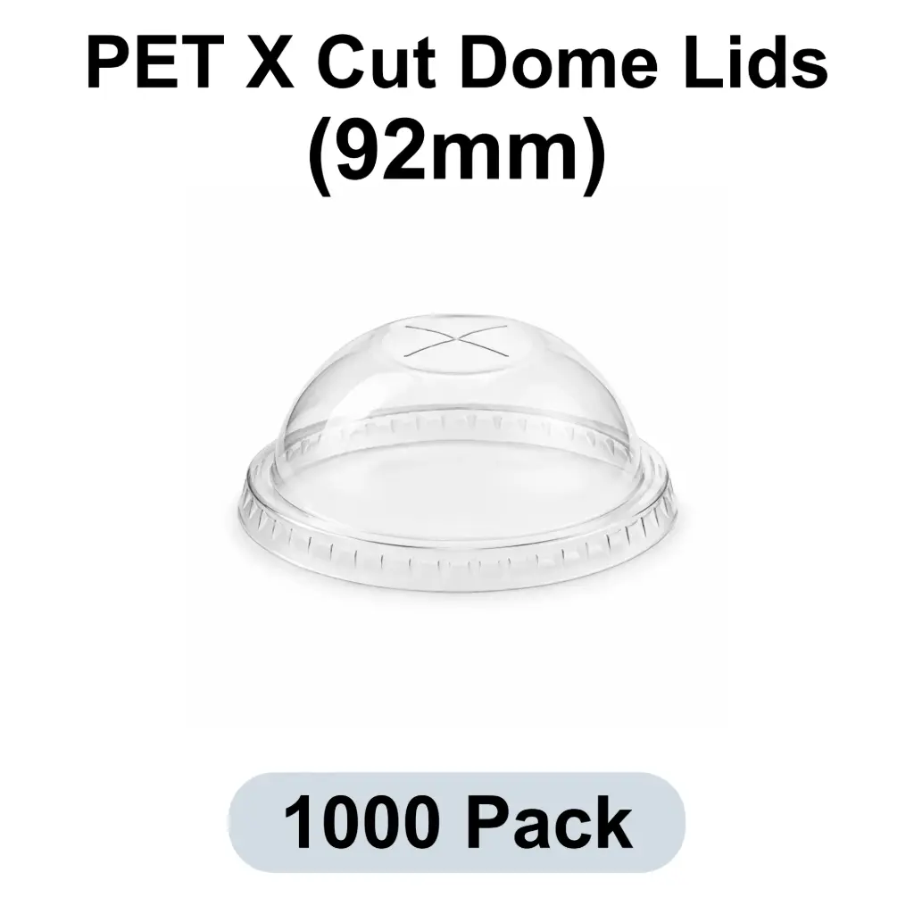 92mm X-cut Dome Lid Clear 1000pk