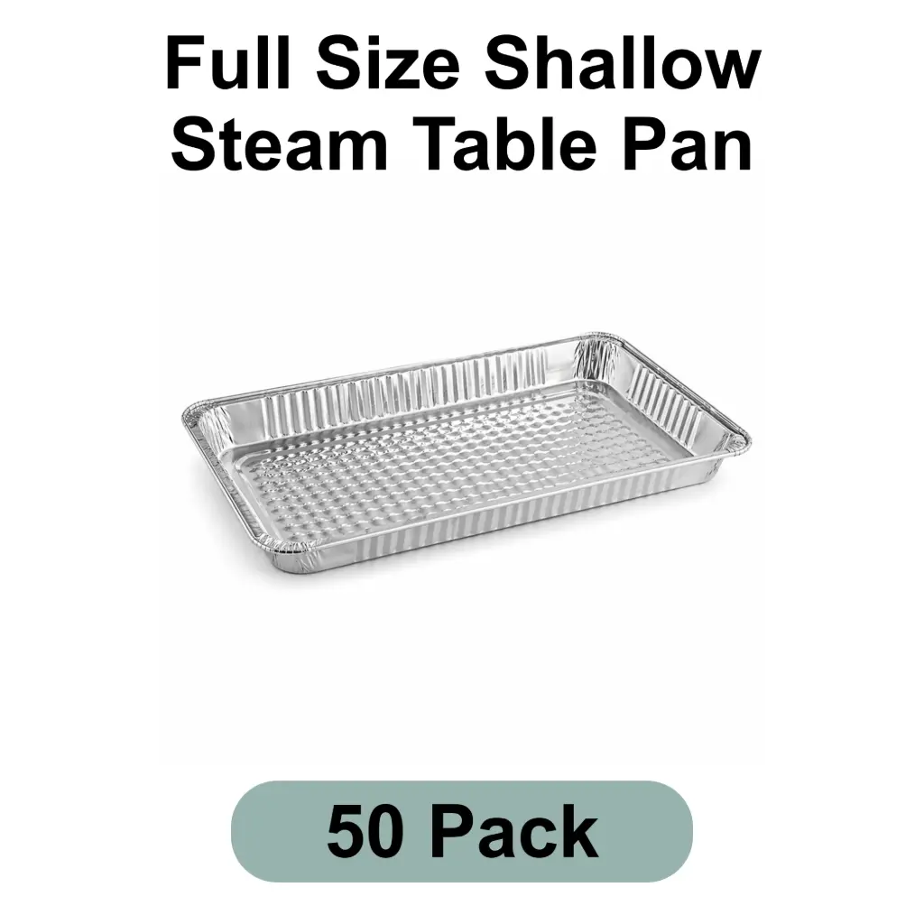 Full Size Shallow Steam Table Pan Aluminum Foil 50pk