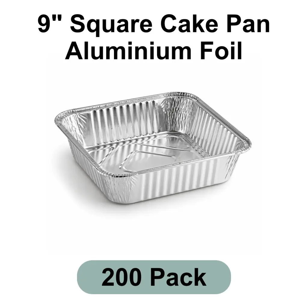 9" Square Cake Pan Aluminum Foil 200pk