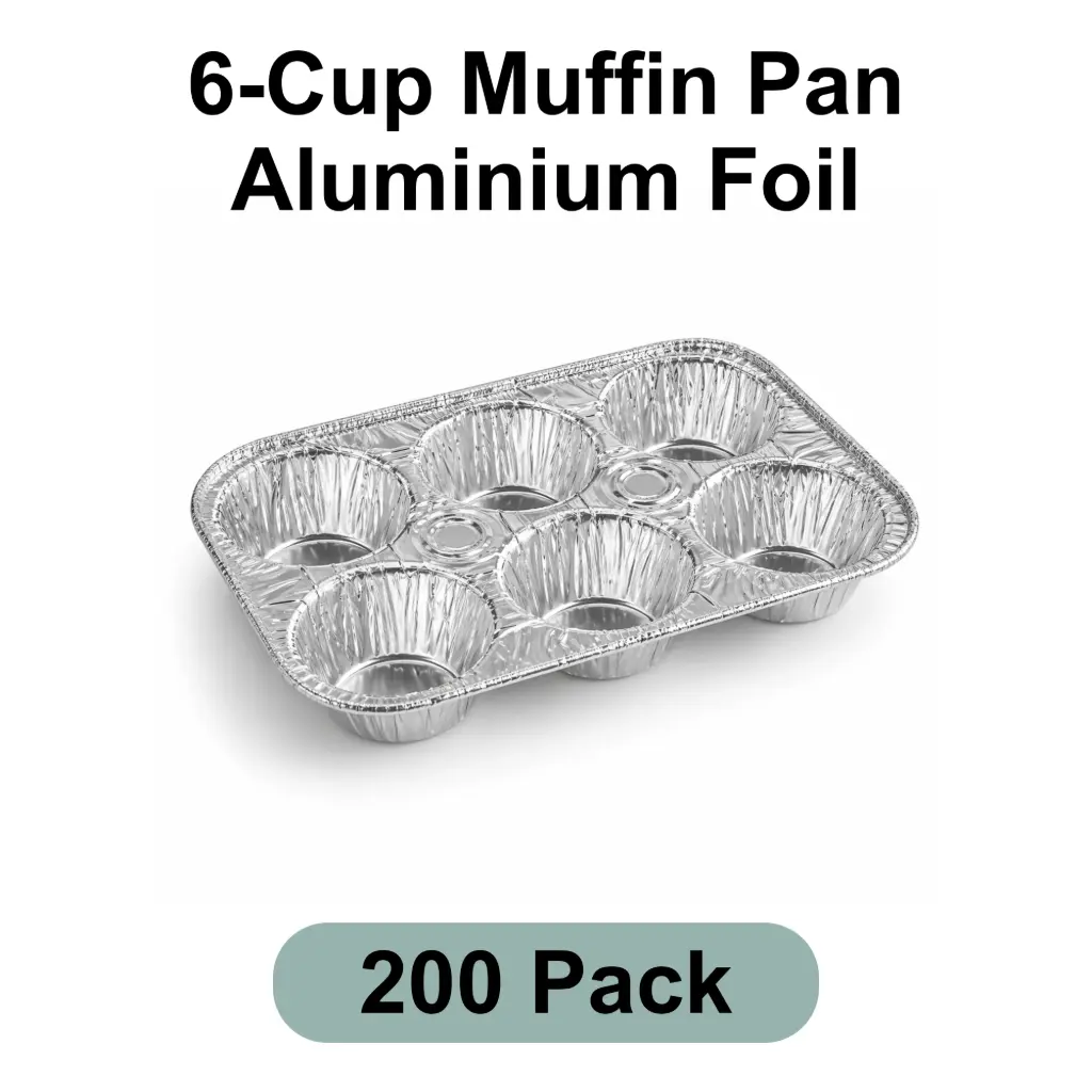 6-Cup Muffin Pan Aluminum Foil 200pk