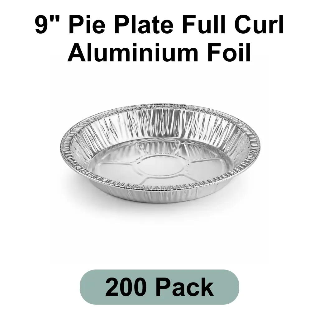 9" Pie Plate Full Curl Aluminum Foil 200pk