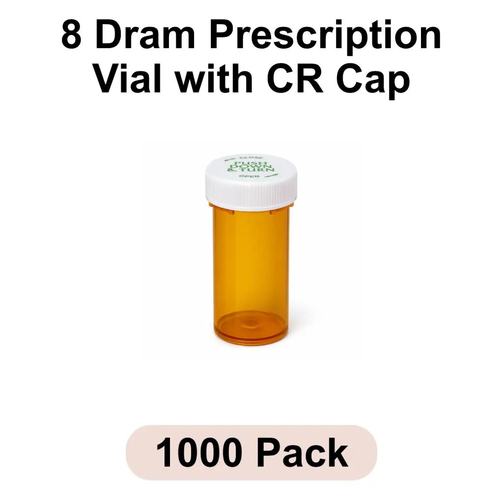8 Dram Prescription Vial with CR Cap 1000pk