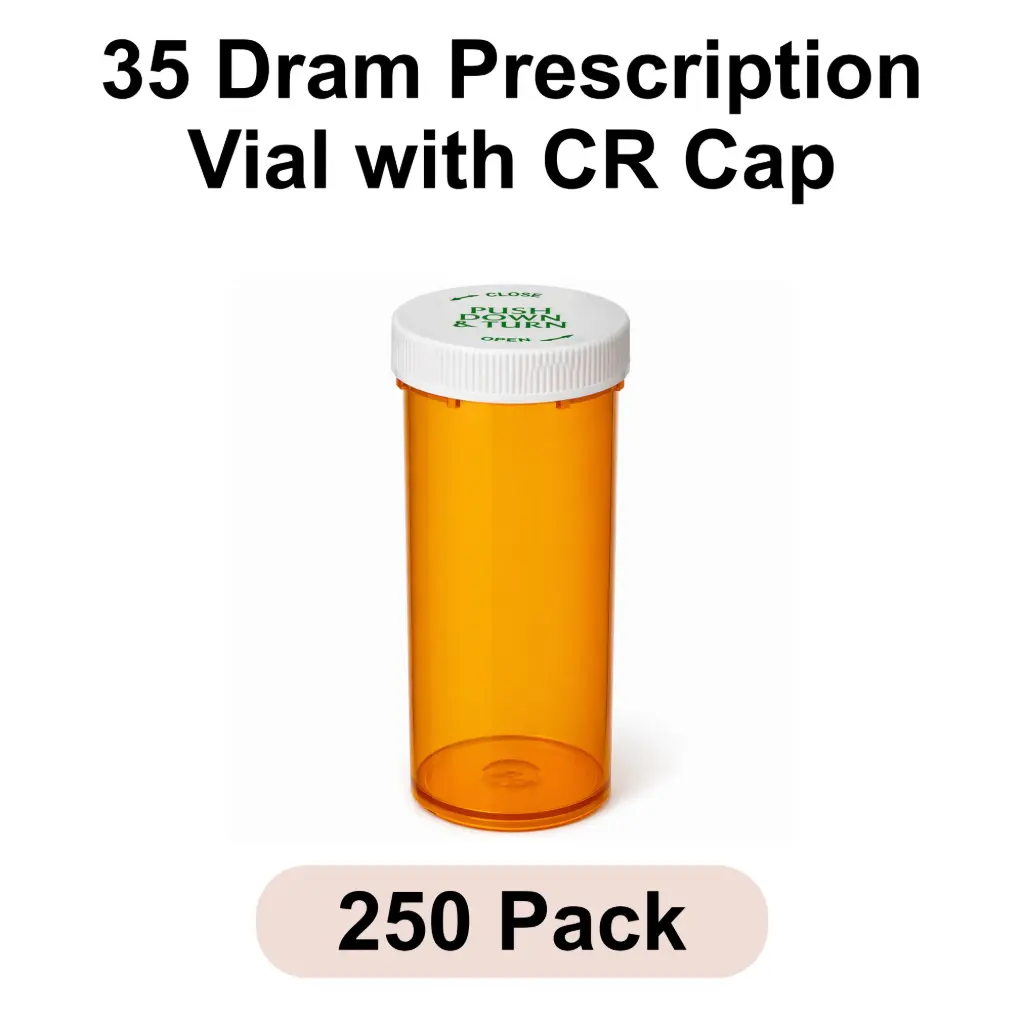 [VL-00-CL-5] 35 Dram Prescription Vial with CR Cap 250pk