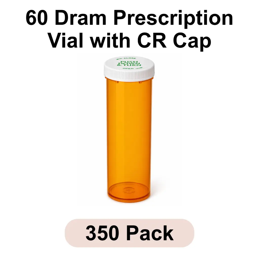 [VL-00-CL-6] 60 Dram Prescription Vial with CR Cap 350pk