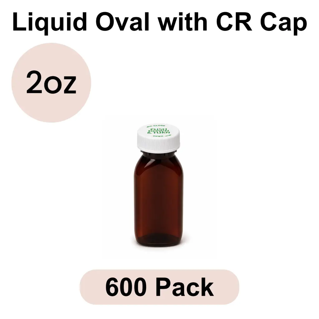 [OV-02-CL] 2oz Liquid Oval with CR Cap 600pk