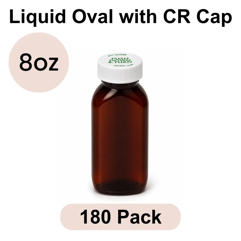 8oz Liquid Oval with CR Cap 180pk